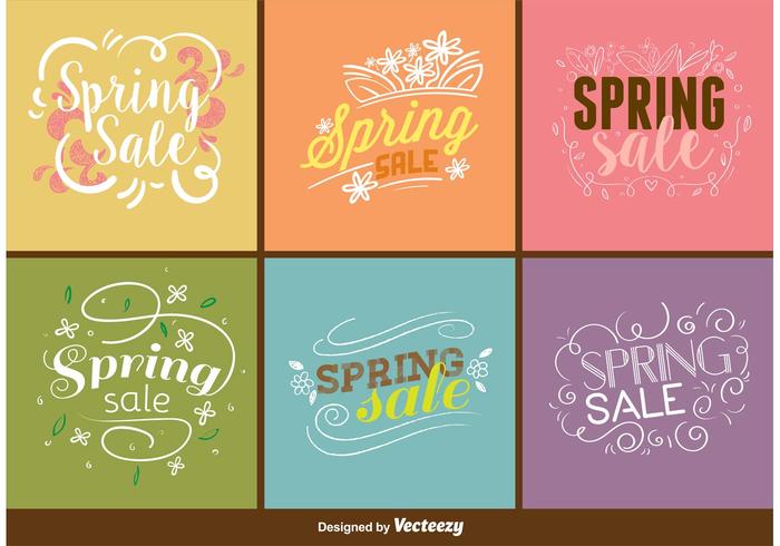 Vettori di segno di vendita di primavera