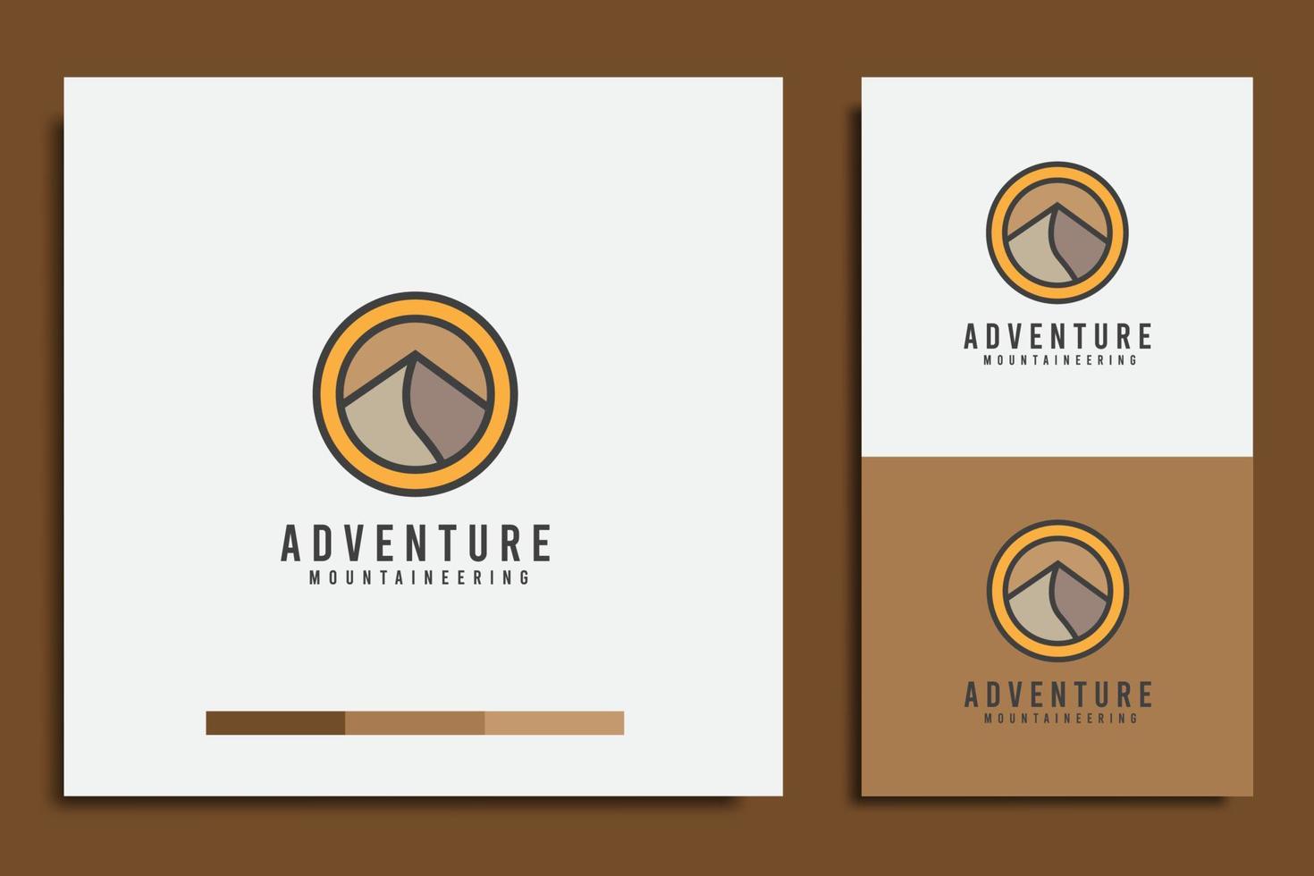 modello di progettazione del logo, con una semplice icona di avventura in montagna vettore