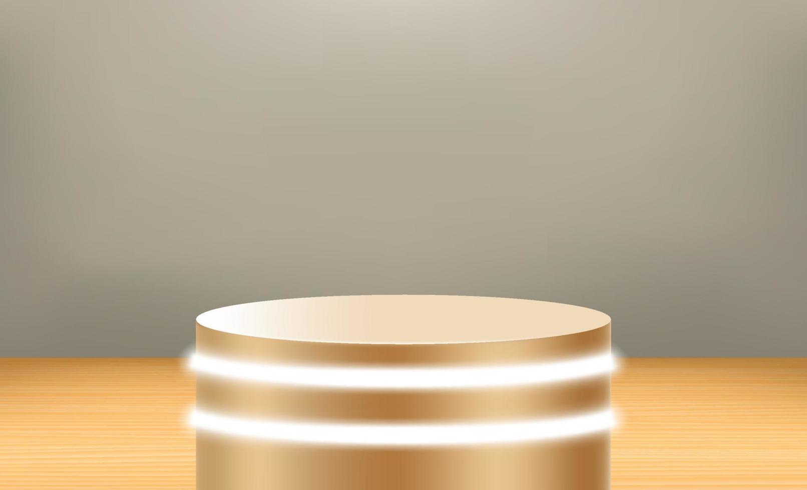 studio illuminato con podio. illustrazione vettoriale 3d