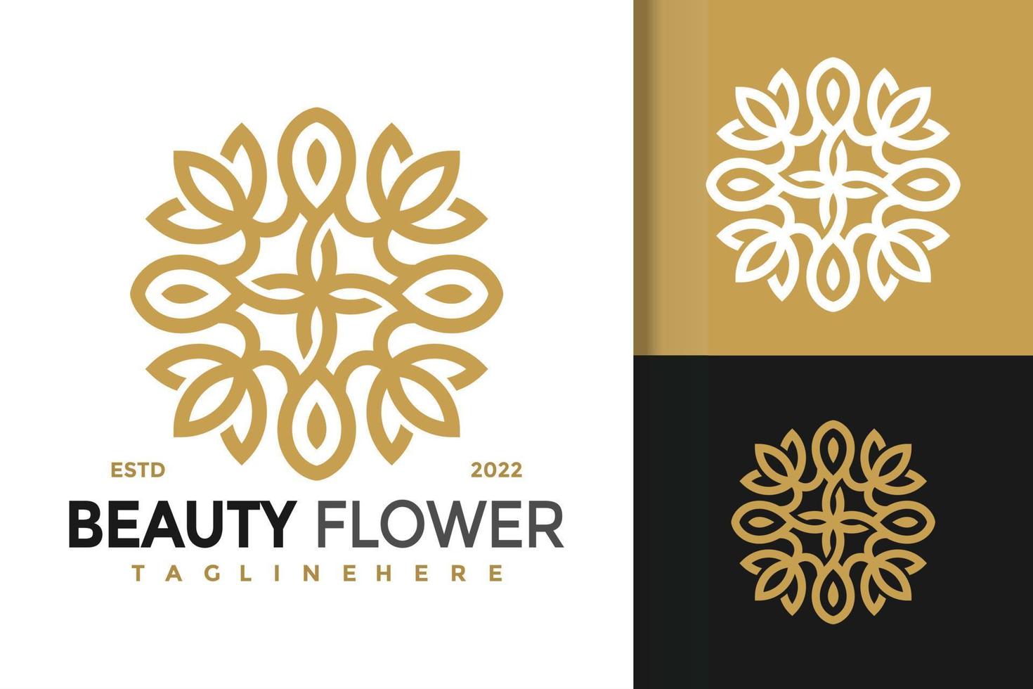 bellezza fiore di loto elegante logo moderno design modello vettoriale