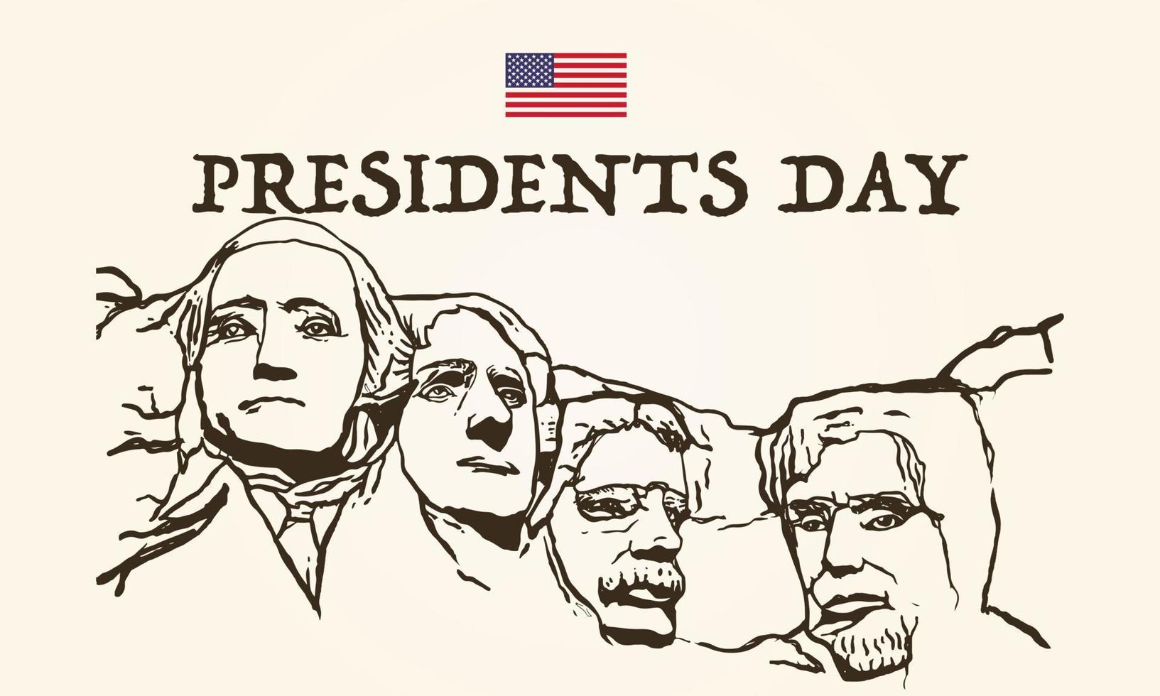 buona giornata dei presidenti negli stati uniti. il compleanno di Washington. festa federale in america. celebrato a febbraio. poster, banner e sfondo vettore