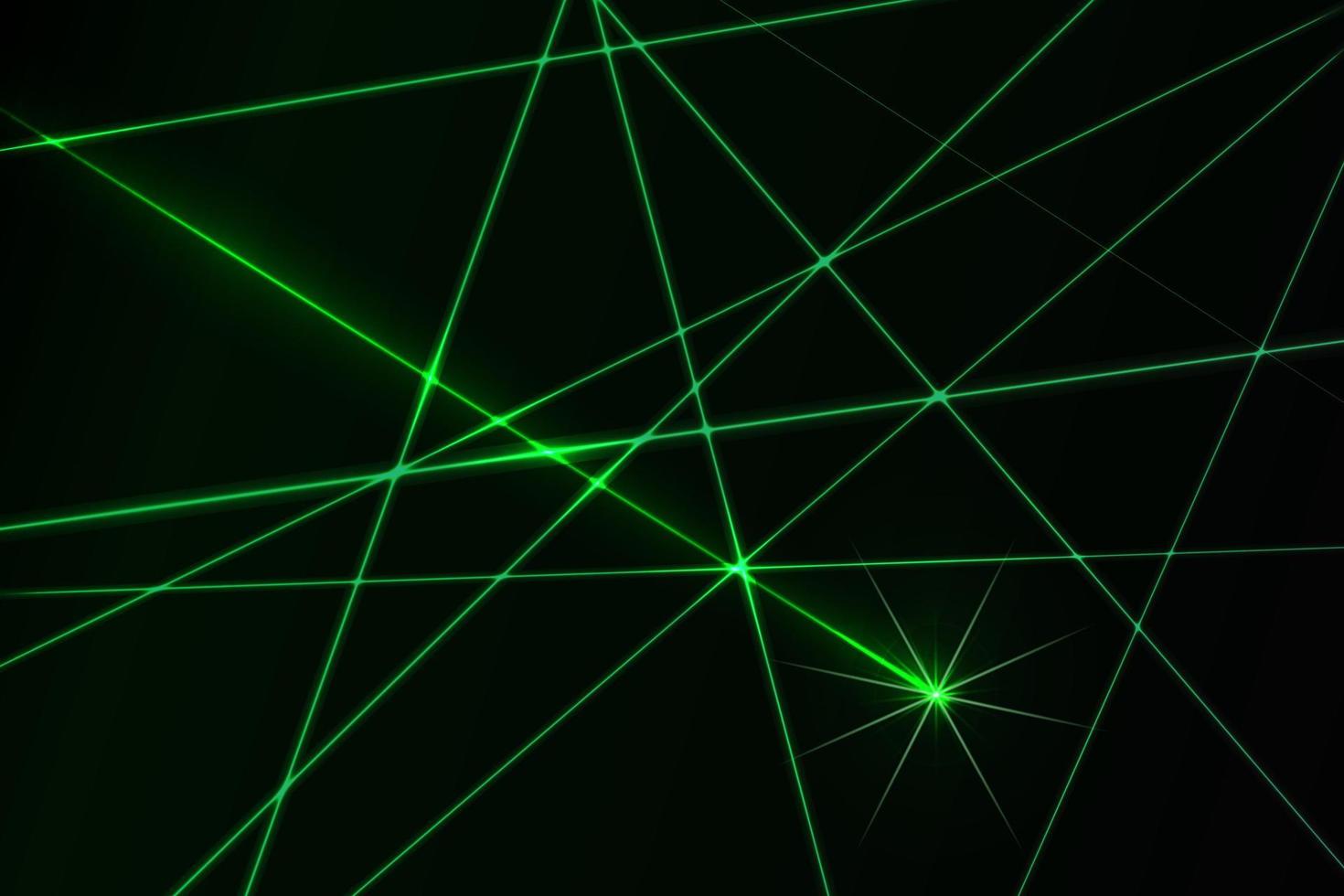 raggi di sicurezza laser luminosi che si intersecano su uno sfondo scuro. il design artistico brilla di raggio di luce. campo laser. vettore
