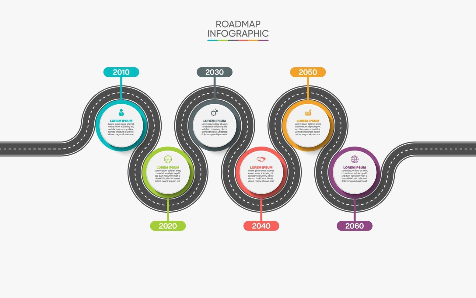 modello di infografica della road map di presentazione aziendale vettore