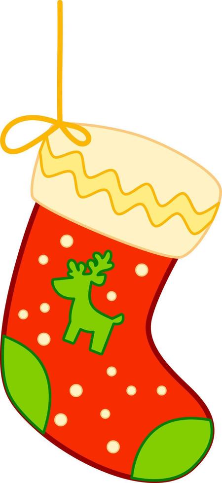 clip art di cartoni animati di natale. vettore di clipart del calzino di natale