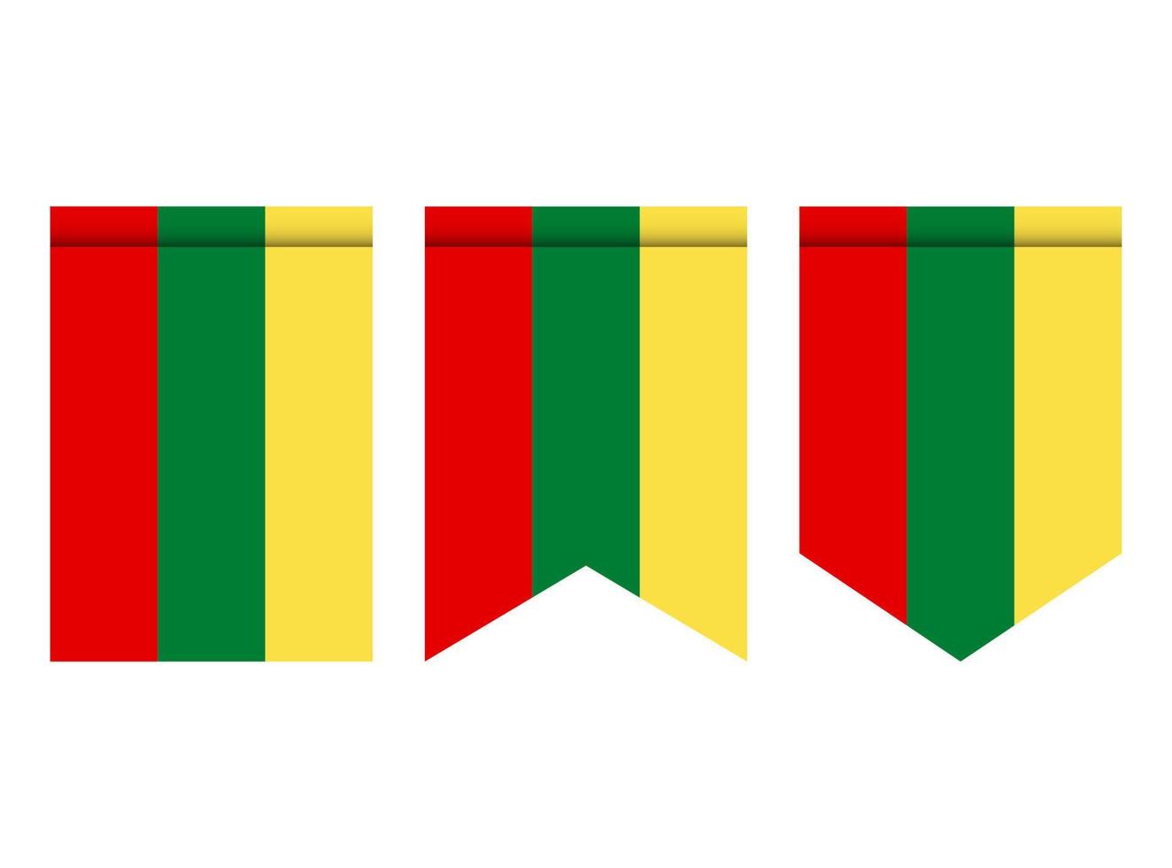 bandiera della lituania o gagliardetto isolato su sfondo bianco. icona della bandiera del gagliardetto. vettore