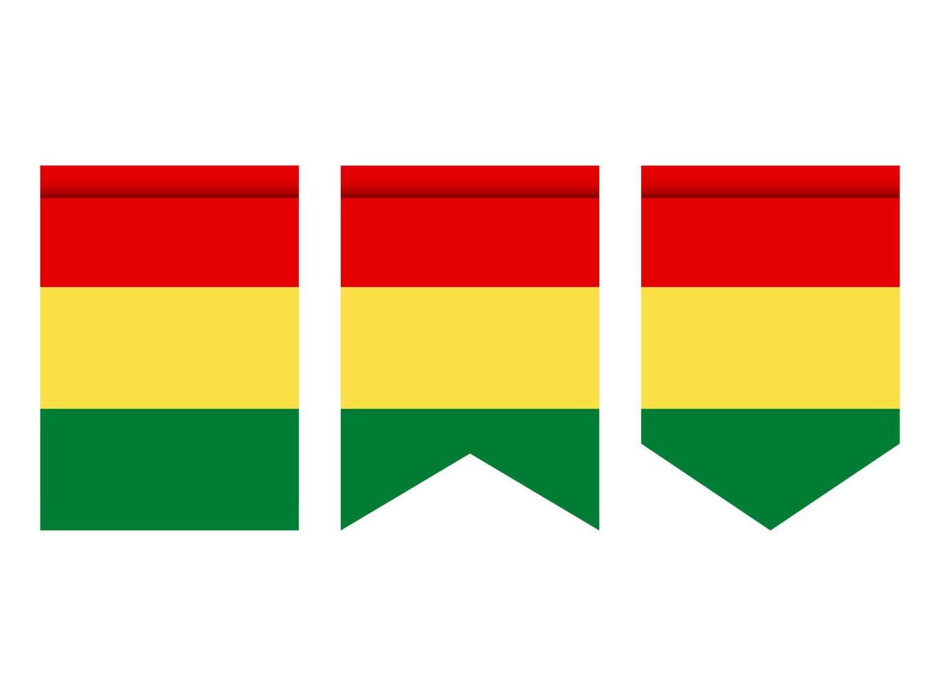 bandiera della Guinea o gagliardetto isolato su priorità bassa bianca. icona della bandiera del gagliardetto. vettore