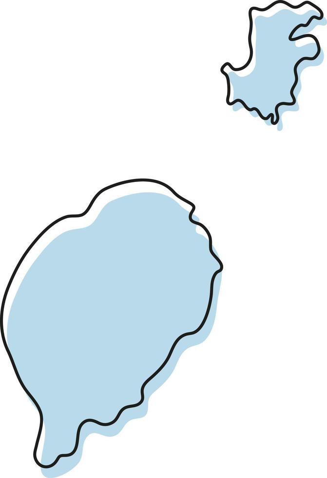 mappa stilizzata semplice dell'icona di sao tomo e principe. mappa blu schizzo di sao tomo e principe illustrazione vettoriale