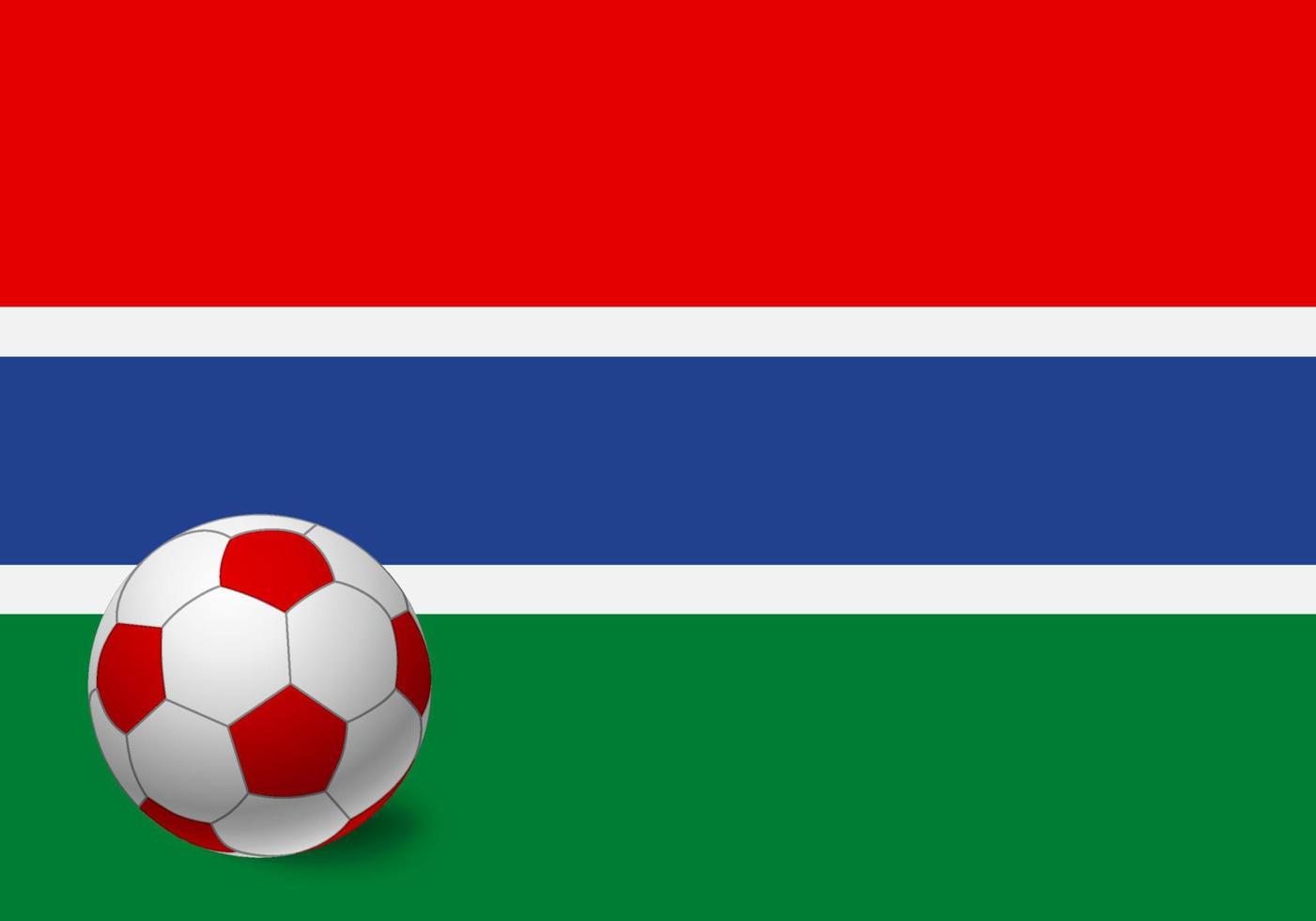 bandiera del gambia e pallone da calcio vettore
