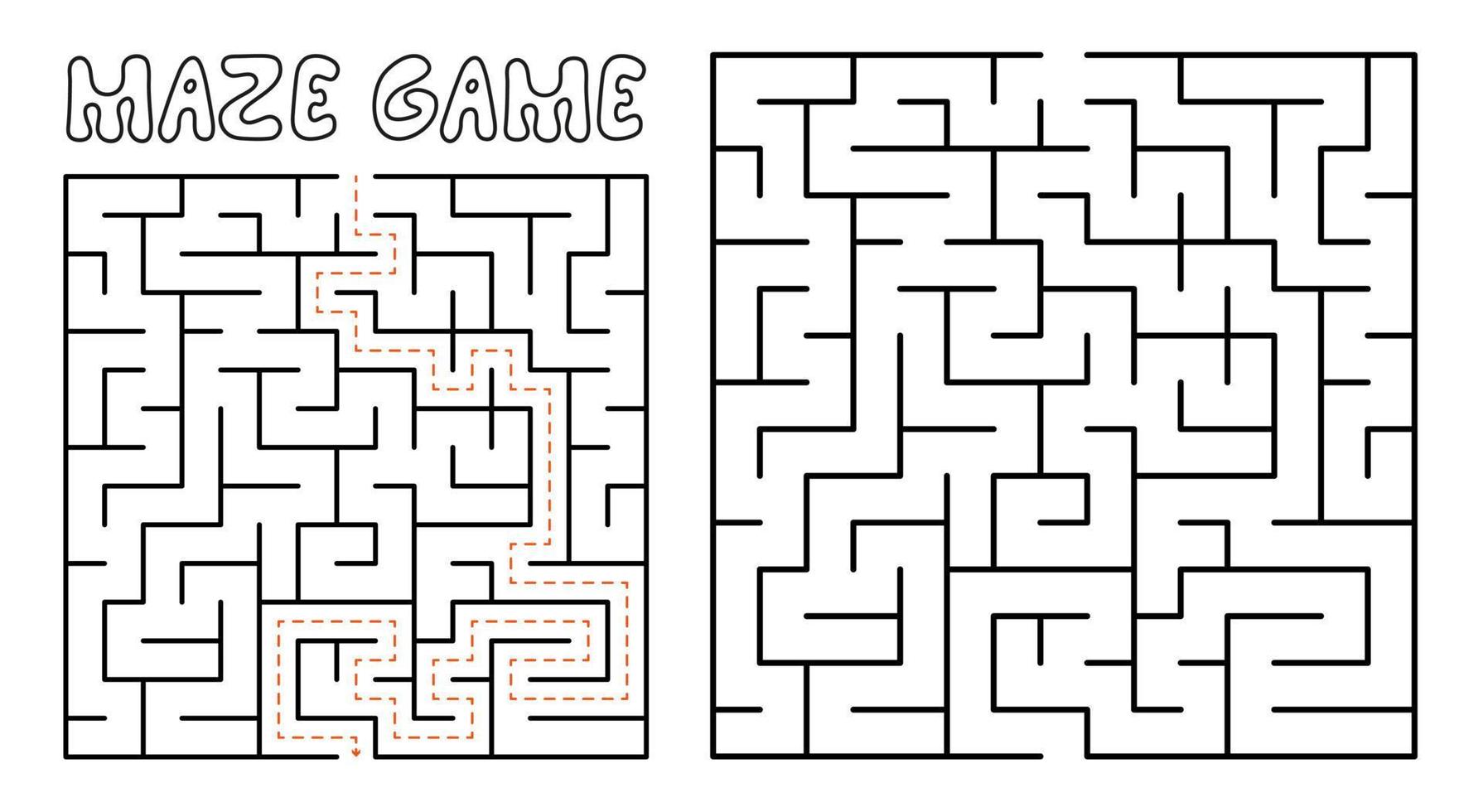 gioco labirinto per bambini. puzzle labirinto complesso con soluzione vettore