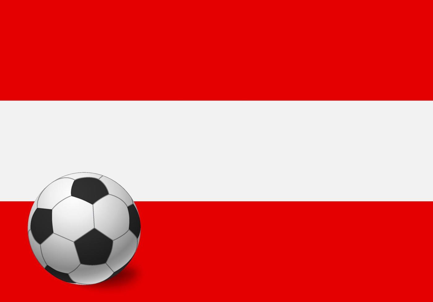 bandiera austriaca e pallone da calcio vettore