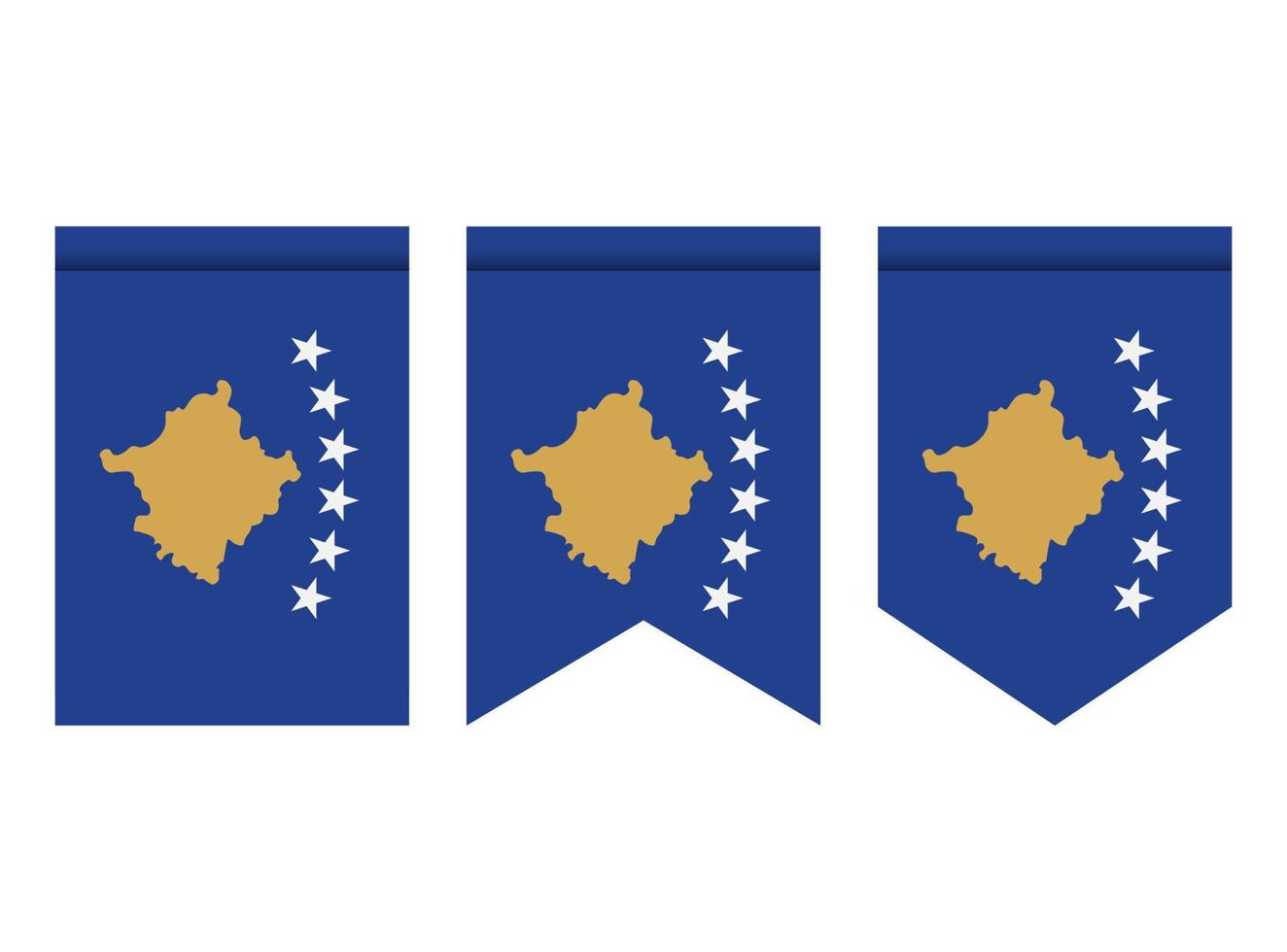 bandiera del Kosovo o gagliardetto isolato su sfondo bianco. icona della bandiera del gagliardetto. vettore