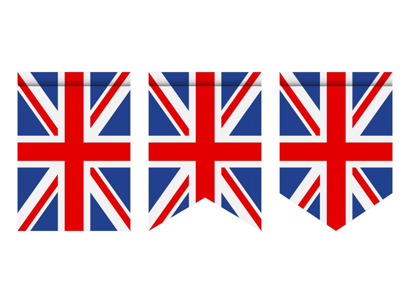 bandiera del regno unito o gagliardetto isolato su sfondo bianco. icona della bandiera del gagliardetto. vettore