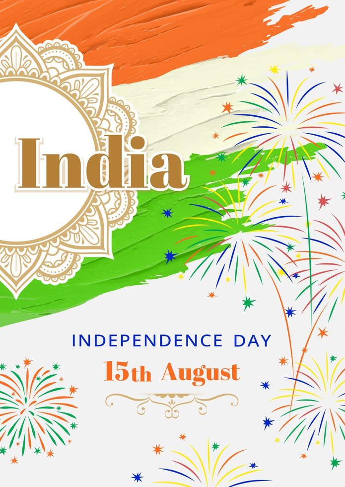 carta del giorno dell'indipendenza dell'india. 15 agosto vettore