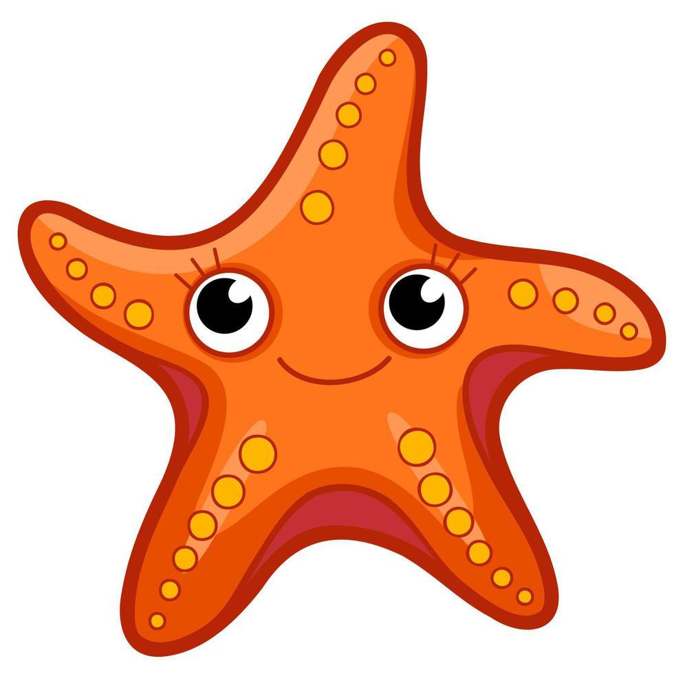 simpatico cartone animato stella marina vettore