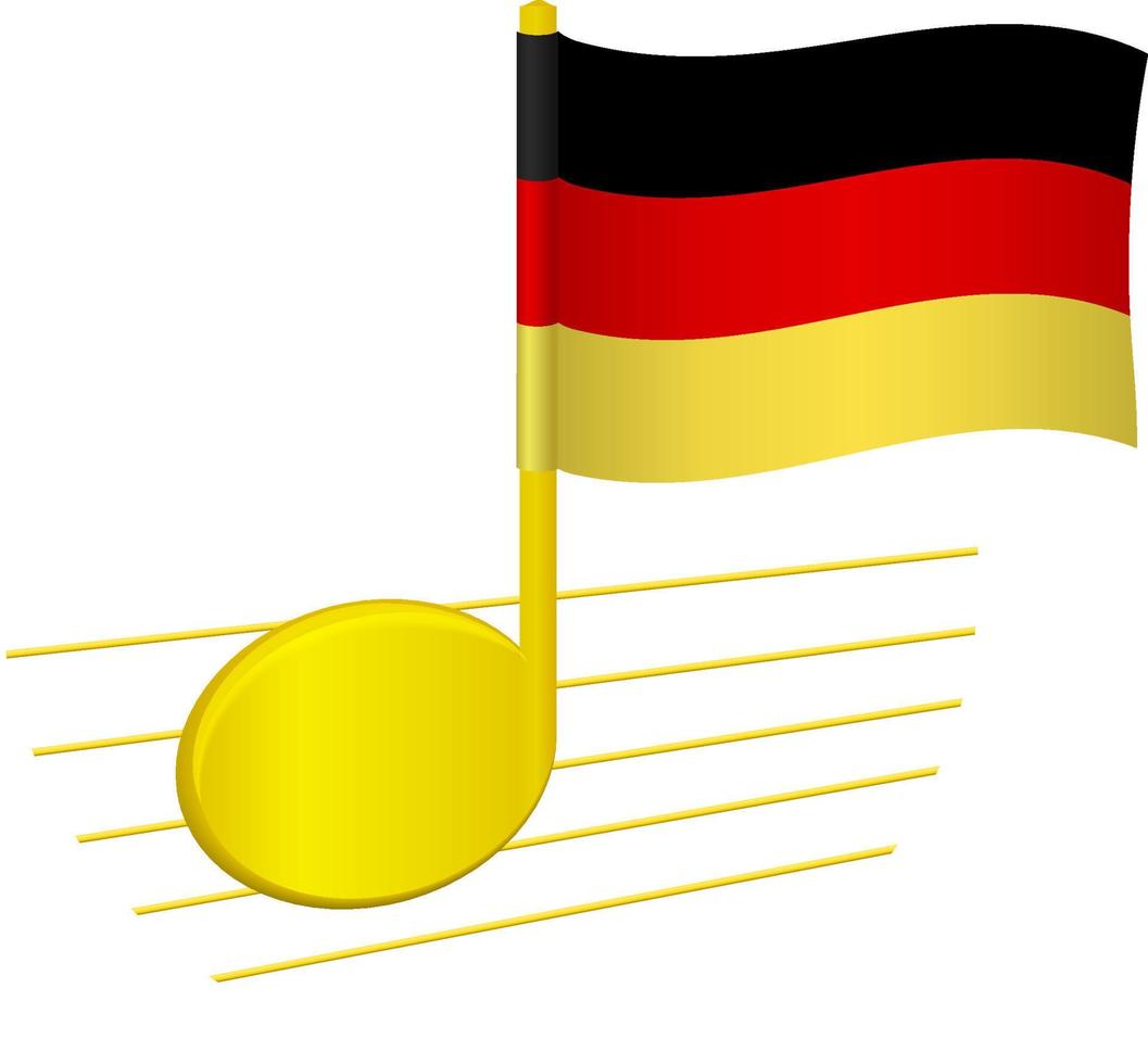 bandiera della germania e nota musicale vettore