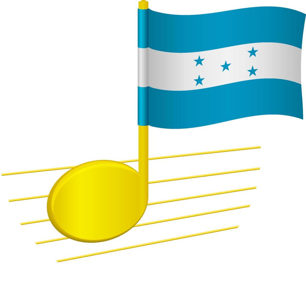 bandiera dell'honduras e nota musicale vettore