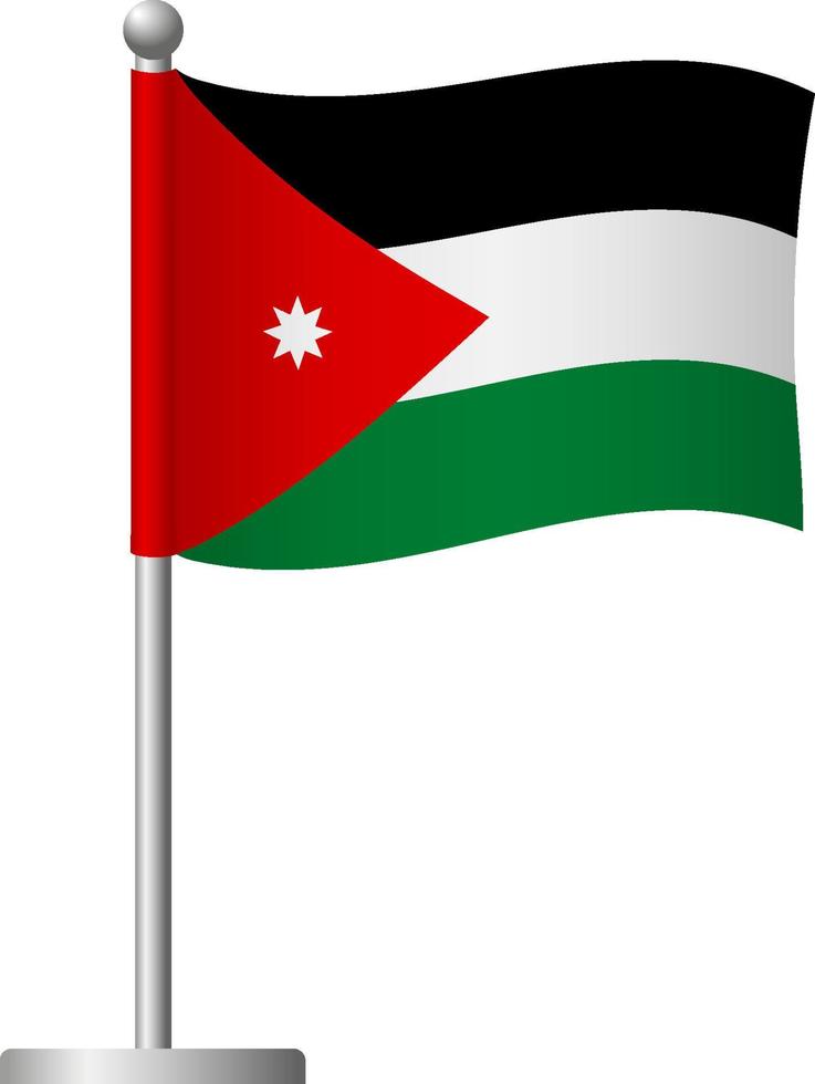 bandiera della giordania sull'icona del palo vettore
