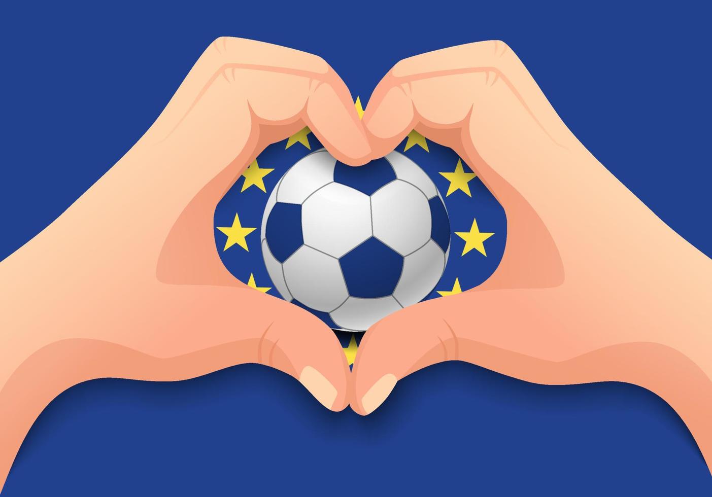 bandiera europa ue e pallone da calcio vettore