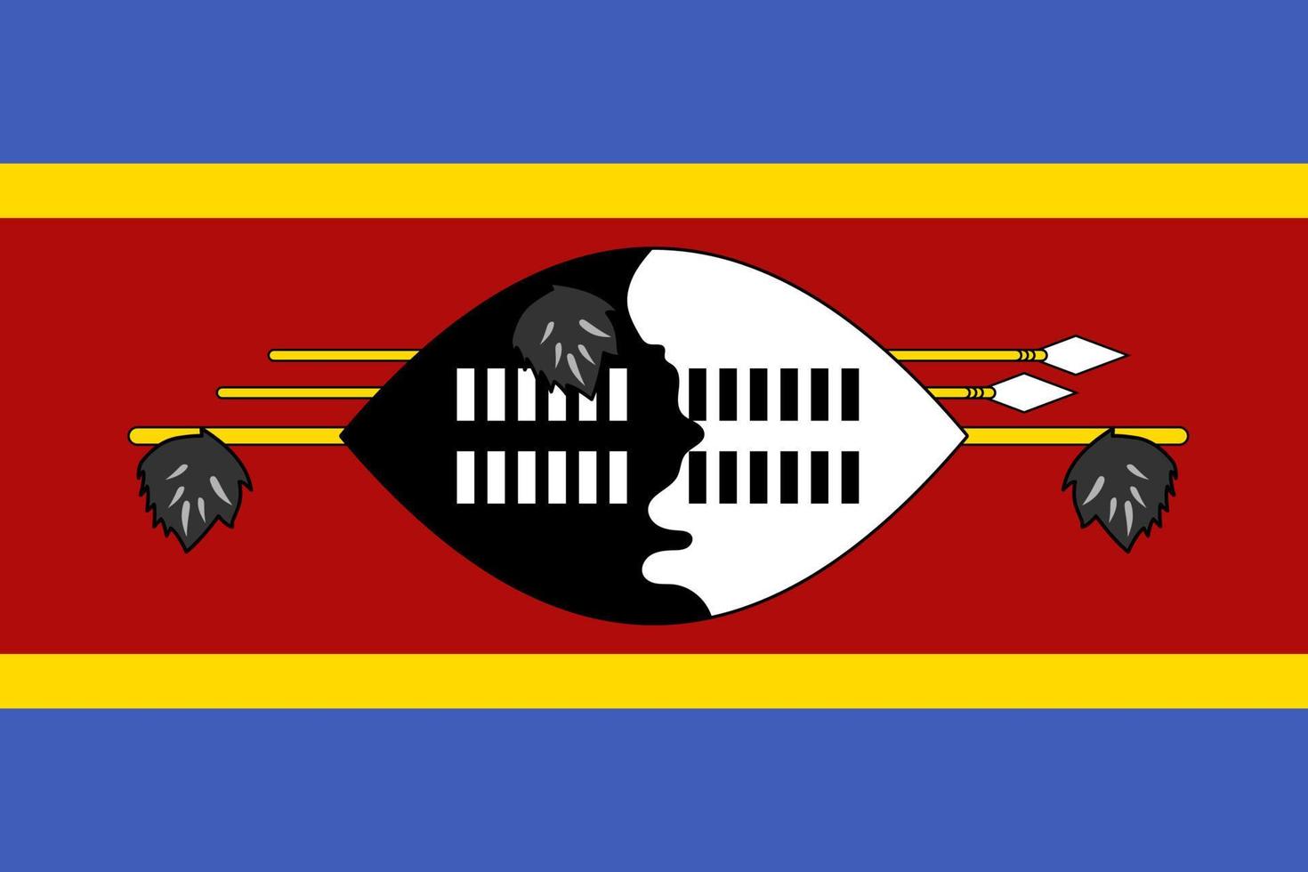 illustrazione piatta della bandiera eswatini vettore