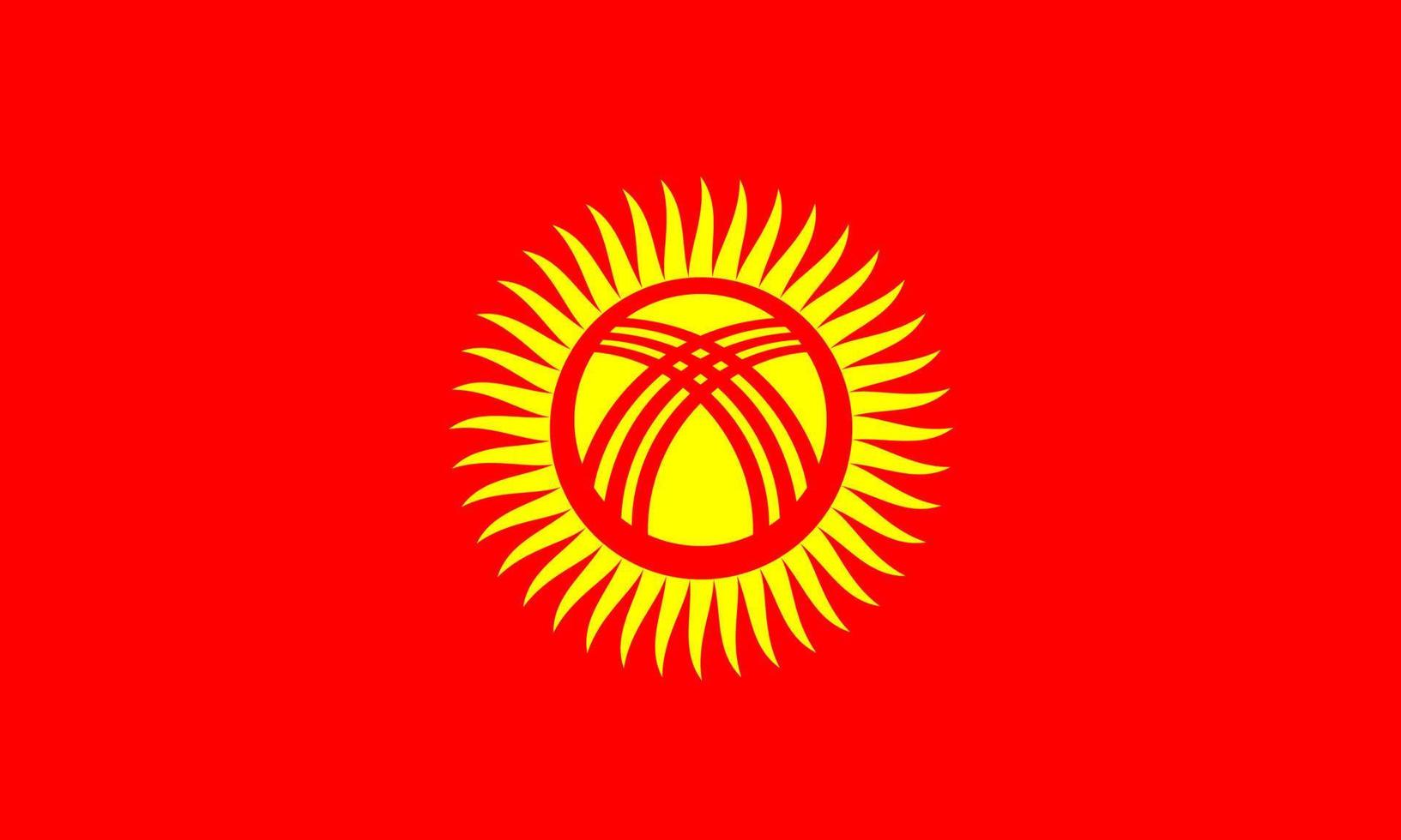 illustrazione piatta della bandiera del Kirghizistan vettore