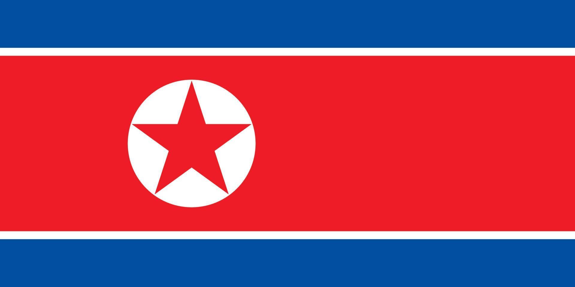 illustrazione piatta della bandiera della Corea del Nord vettore