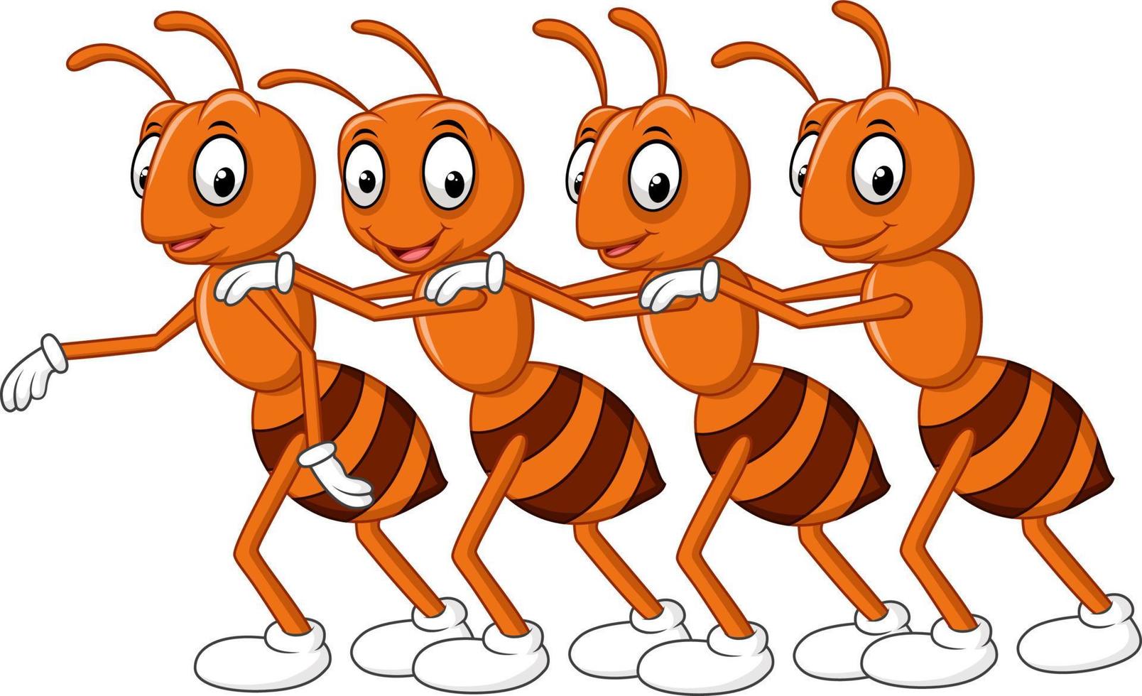 linea di cartoni animati di formiche operaie vettore