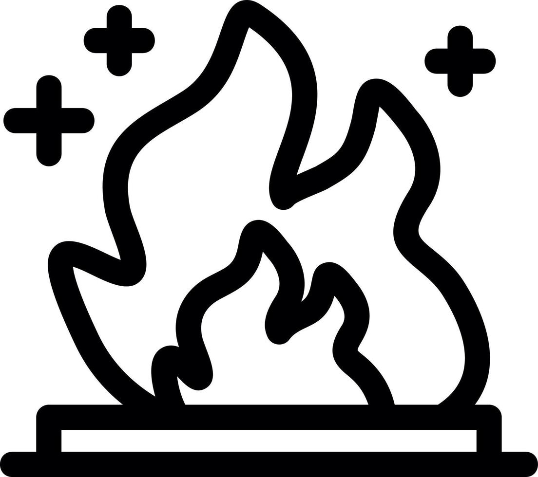 icona della linea di energia del fuoco vettore