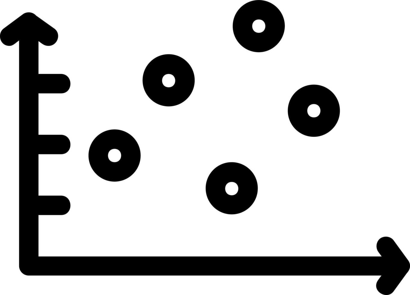icona della linea del grafico a dispersione vettore