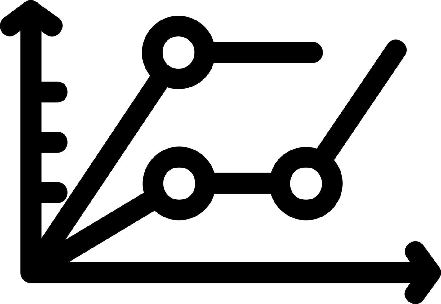 icona della linea del grafico di tendenza multipla vettore