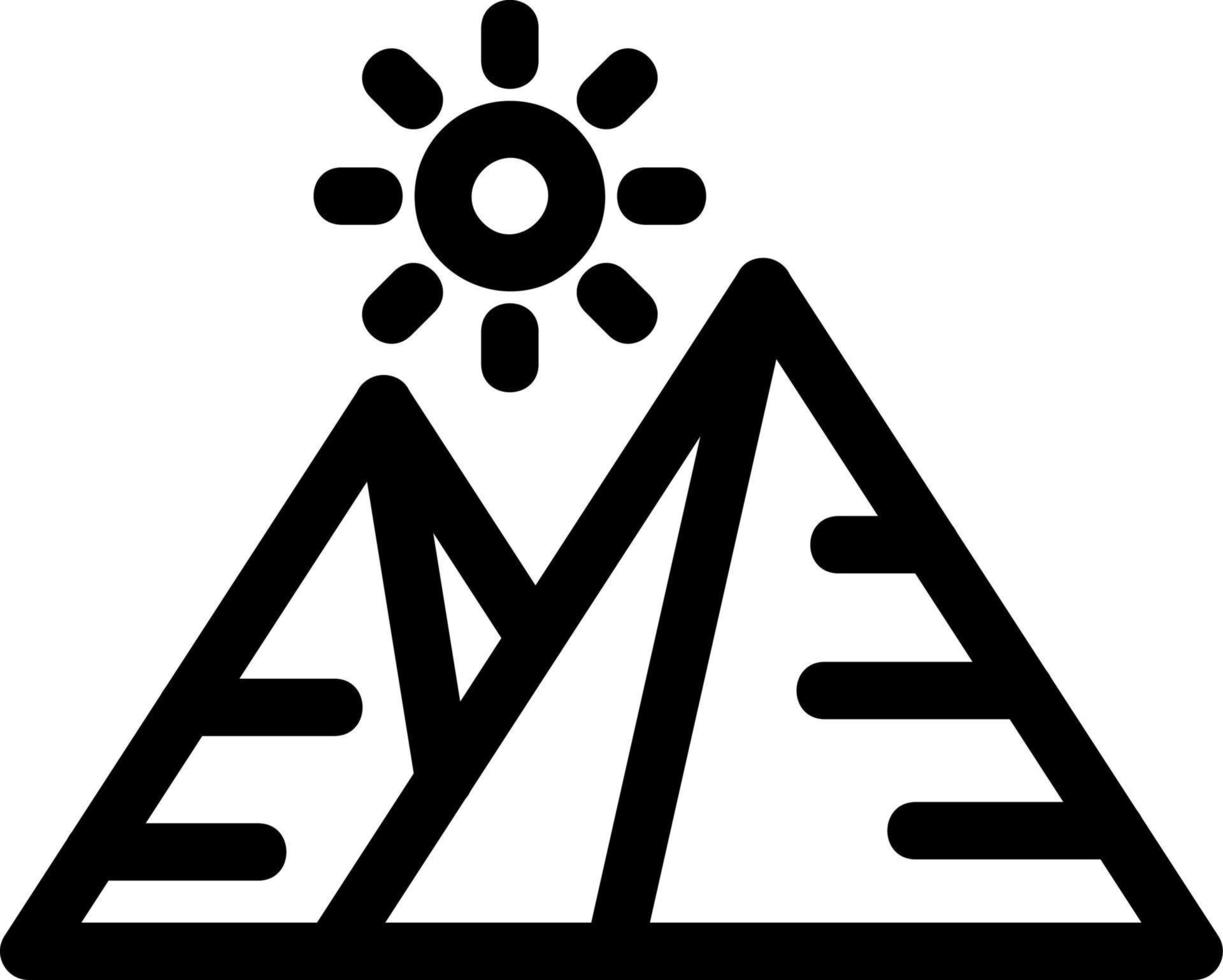 icona della linea delle piramidi del deserto vettore