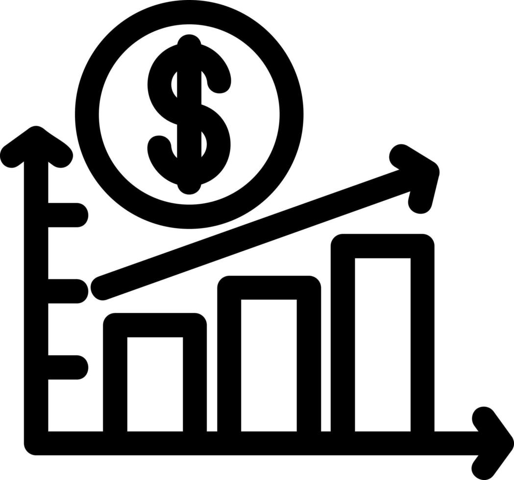 icona della linea economica in aumento vettore