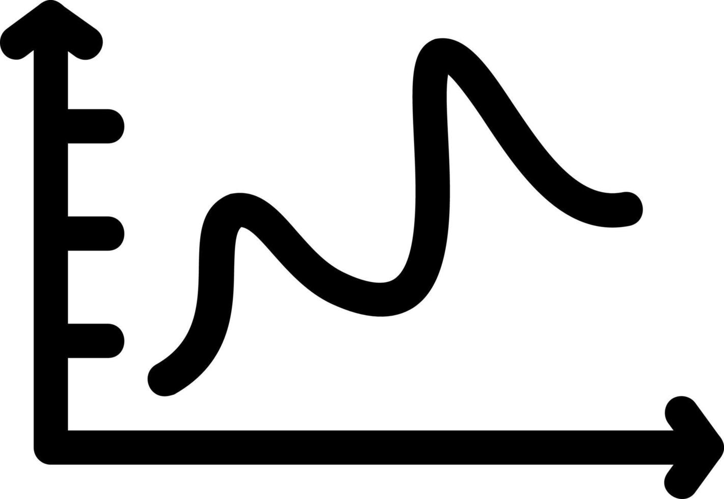 icona della linea del grafico a forma di campana vettore