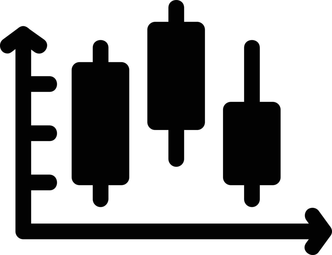 icona del glifo con grafico a candele vettore