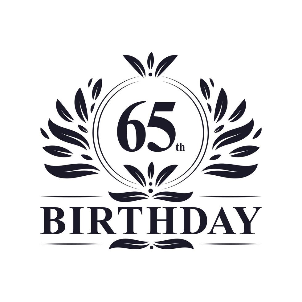 65° compleanno logo, 65 anni di festa di compleanno. vettore