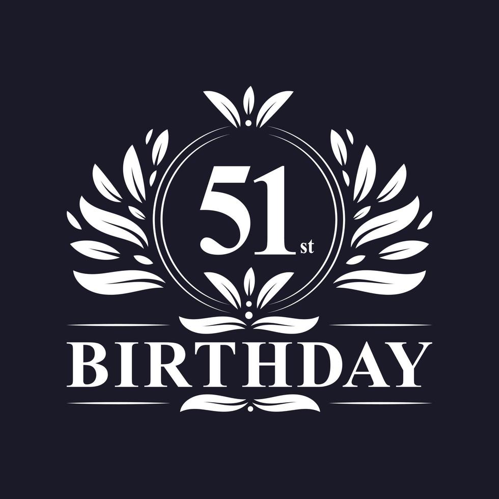 Logo del 51° compleanno, festa di compleanno di 51 anni. vettore