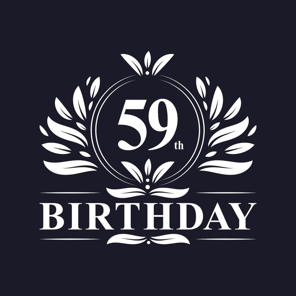 Logo del 59° compleanno, festa di compleanno di 59 anni. vettore