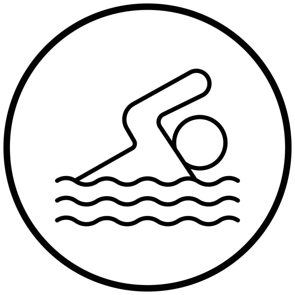 stile icona di nuoto vettore