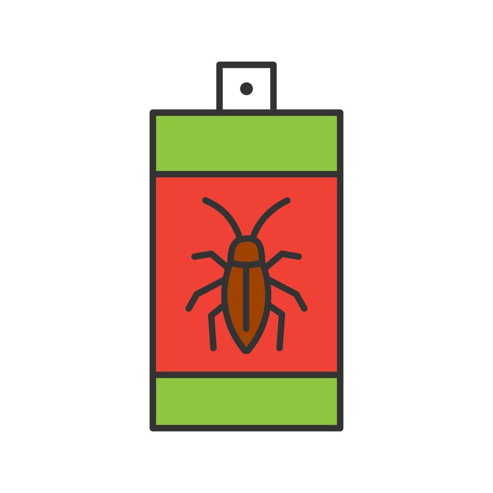 icona del colore dell'esca per scarafaggi. spray repellente per scarafaggi. controllo dei parassiti. illustrazione vettoriale isolata