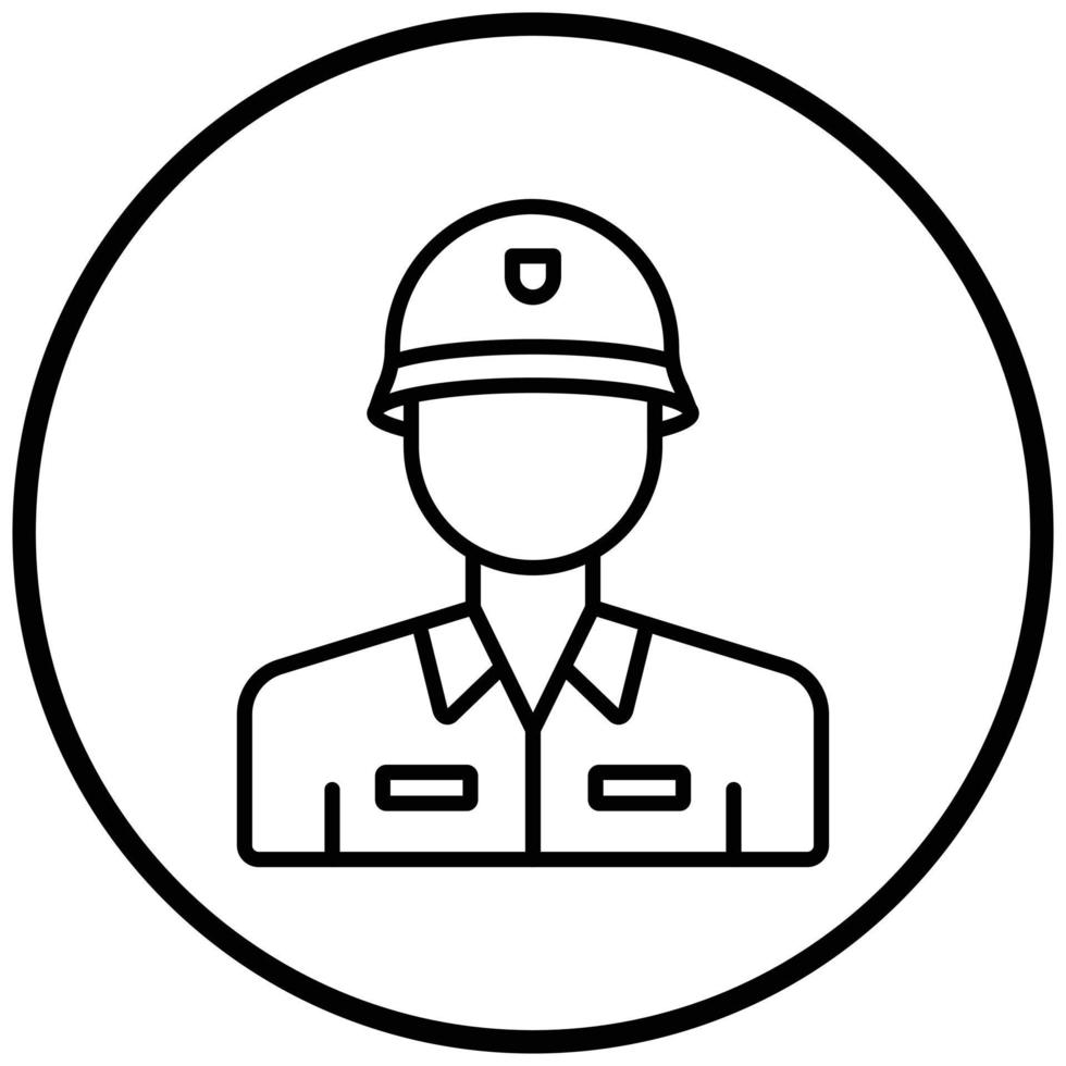 stile dell'icona del soldato dell'esercito vettore