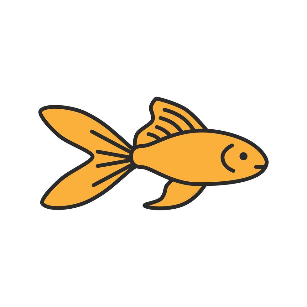 icona del colore del pesce rosso dell'acquario. animale domestico dell'acquario. illustrazione vettoriale isolata