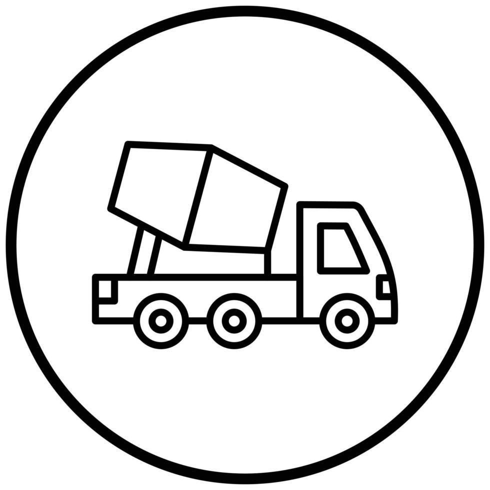 stile dell'icona del camion betoniera in cemento vettore