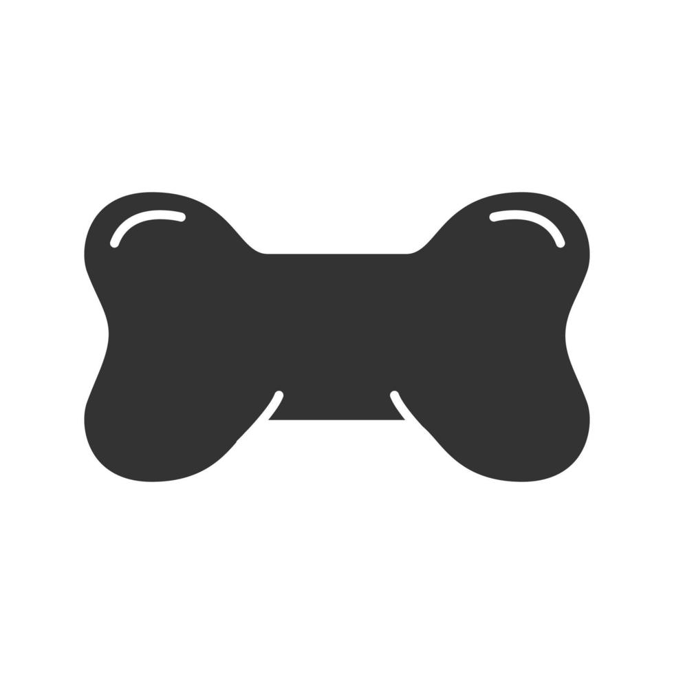 icona del glifo giocattolo con osso di cane. giocattolo da masticare. simbolo della sagoma. spazio negativo. illustrazione vettoriale isolato