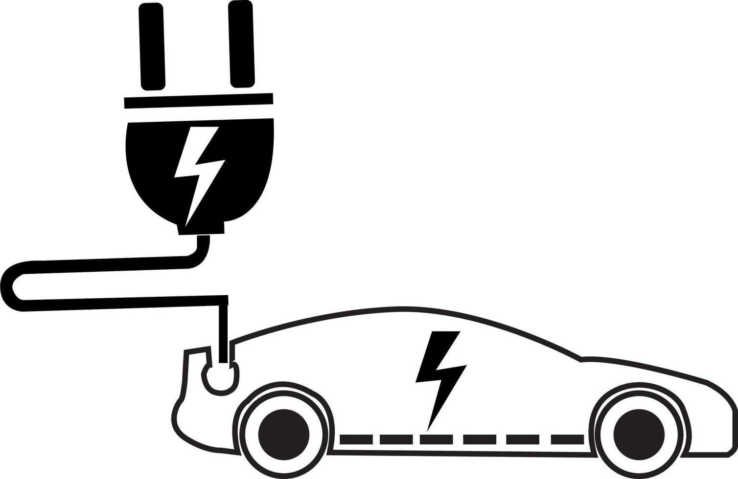 simbolo e logo di ricarica della spina del cavo elettrico. vettore