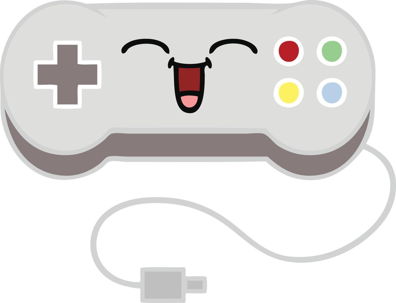 controller di gioco retrò dei cartoni animati di colore piatto vettore