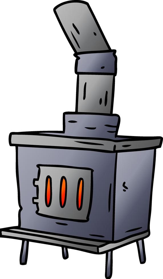 doodle cartone animato sfumato di una fornace domestica vettore