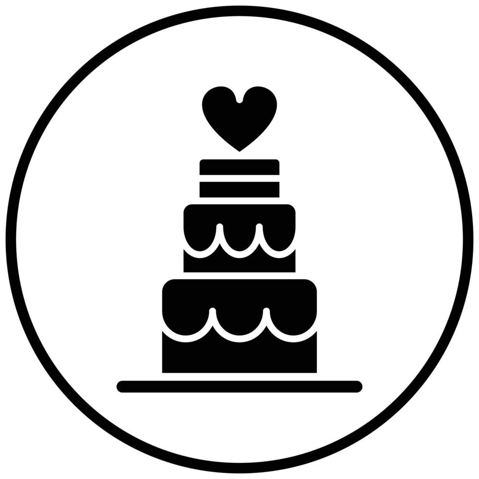 stile icona torta nuziale vettore
