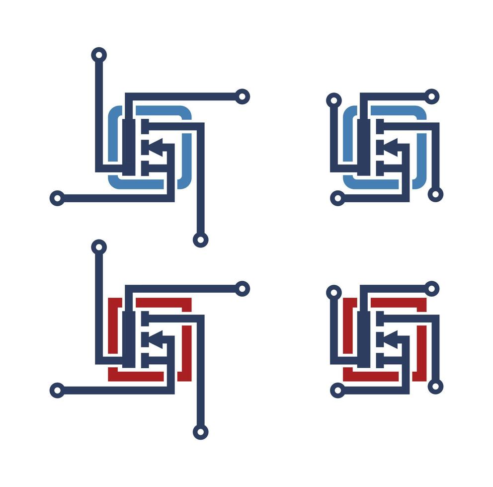 illustrazione di progettazione di logo elettronico vettore