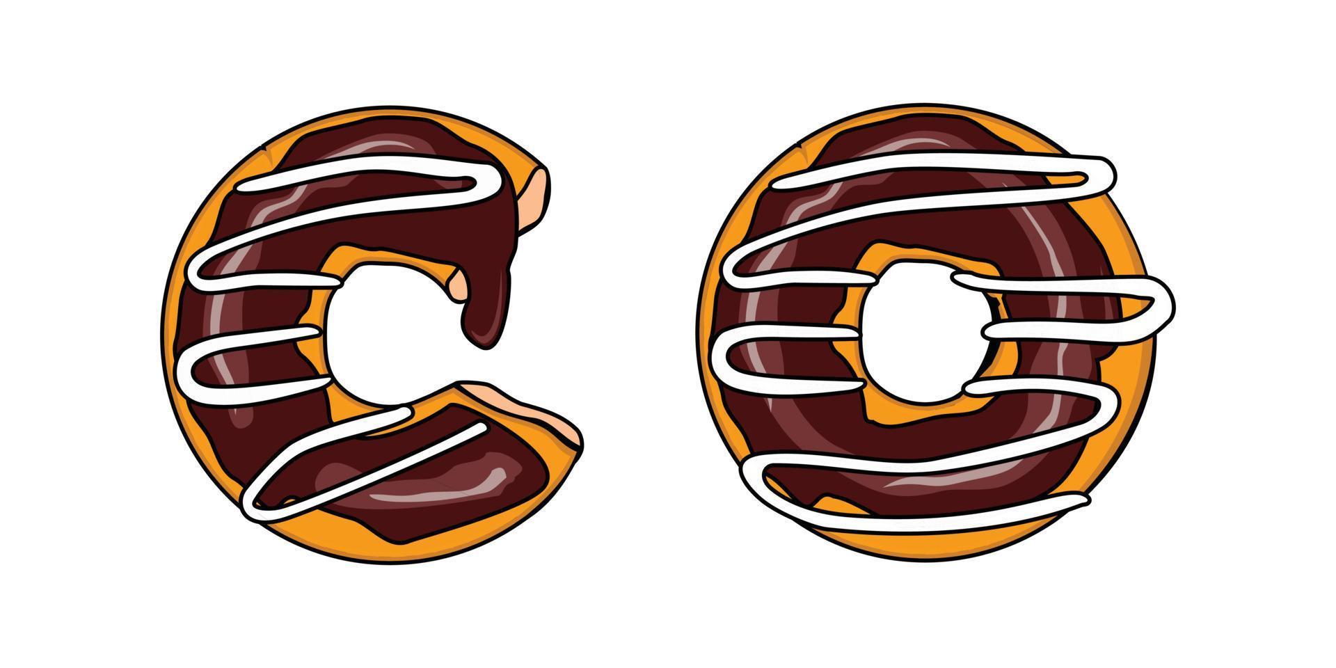 illustrazione di design di ciambella al cioccolato vettore