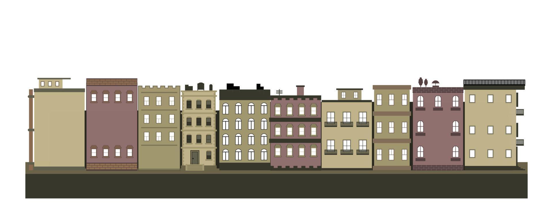 illustrazione classica di progettazione del paesaggio della città vettore