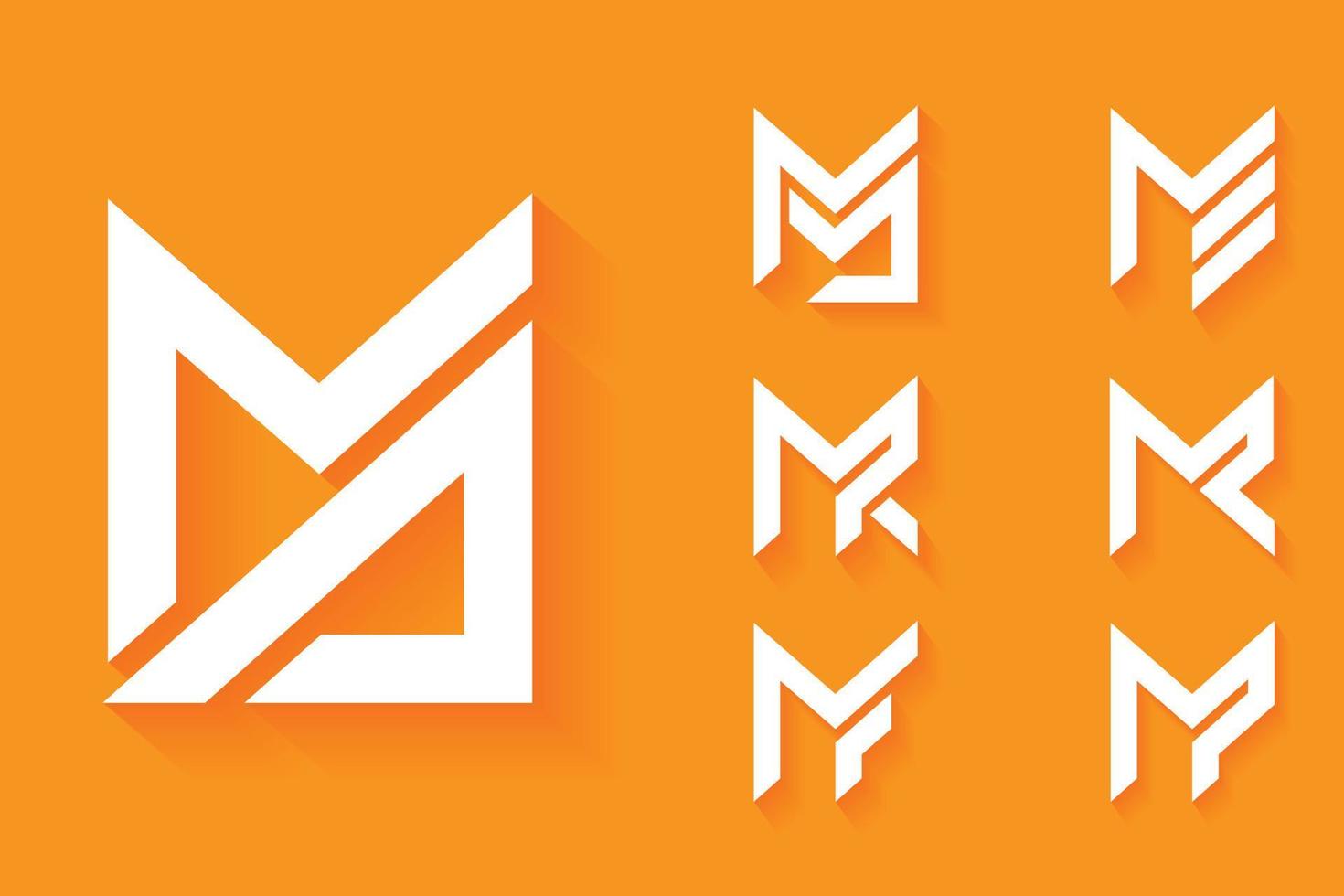ma mm mr mf me mr mp lettera logo design concept vettore
